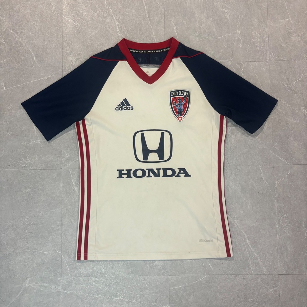 Adidas Indy Eleven Soccer Jersey Cream Navy Red Honda Sponsor Mens Large L